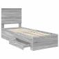 Preview: Bettrahmen Graue Sonoma und Silber 75 x 190 cm Holzwerkstoff