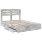 Preview: Bettrahmen mit Schubladen Beton Grau 150 x 200 cm Holzwerkstoff
