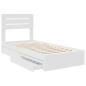 Preview: Bettrahmen mit Schubladen Weiß 90 x 190 cm Holzwerkstoff