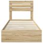 Preview: Bettrahmen mit Kopfteil Sonoma-Eiche 75 x 190 cm Holzwerkstoff