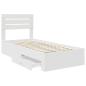 Preview: Bettrahmen Weiß und Silber 75 x 190 cm Holzwerkstoff