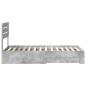 Preview: ARDEBO.de - Bettrahmen Beton Grau und Silber 75 x 190 cm Holzwerkstoff