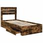Preview: Bettrahmen Rauchige Eiche und Silber 75 x 190 cm Holzwerkstoff