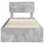 Preview: Bettrahmen mit Schubladen Beton Grau 75 x 190 cm Holzwerkstoff
