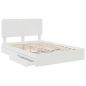 Preview: Bettrahmen mit Schubladen Weiß 150 x 200 cm Holzwerkstoff