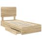 Preview: Aufbewahrungsbett Sonoma-Eiche 90 x 200 cm Holzwerkstoff