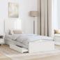 Preview: Bettrahmen mit Schubladen Weiß 75 x 190 cm Holzwerkstoff