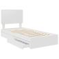 Preview: Bettrahmen mit Schubladen Weiß 75 x 190 cm Holzwerkstoff