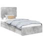 Preview: Bettrahmen mit Schubladen Beton Grau 75 x 190 cm Holzwerkstoff