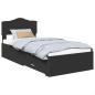 Preview: Bettrahmen mit Schubladen Schwarz 75 x 190 cm Holzwerkstoff