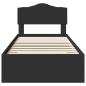 Preview: Bettrahmen mit Schubladen Schwarz 75 x 190 cm Holzwerkstoff