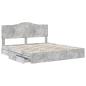 Preview: Bettrahmen mit Schubladen Beton Grau 200 x 200 cm Holzwerkstoff