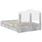 Preview: Bettrahmen mit Schubladen Beton Grau 135 x 190 cm Holzwerkstoff