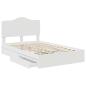 Preview: Bettrahmen mit Schubladen Weiß 120 x 190 cm Holzwerkstoff