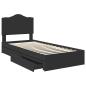 Preview: Bettrahmen mit Schubladen Schwarz 90 x 190 cm Holzwerkstoff