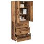 Preview: Highboard Wandmontiert Altholz 69,5 x 34 x 180 cm Holzwerkstoff