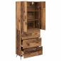 Preview: Highboard Wandmontiert Altholz 69,5 x 34 x 180 cm Holzwerkstoff