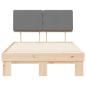 Preview: Bettgestell mit gepolstertem Kopfteil Hellgrau 120 x 200 cm