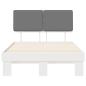 Preview: Bettgestell mit gepolstertem Kopfteil Hellgrau 120 x 200 cm