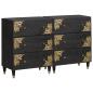 Preview: ARDEBO.de - Sideboard 2 pcs Schwarz 60 x 33 x 75 cm Massivholz Mango