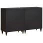 Preview: Sideboard 2 pcs Schwarz 60 x 33 x 75 cm Massivholz Mango