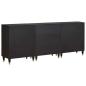 Preview: Badezimmerschrank-Set mit Regal 3 pcs Schwarz 180 x 33 x 75 cm