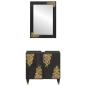 Preview: Badezimmerschrank-Set mit Tür 2 pcs Schwarz Massivholz Mango