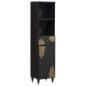 Preview: Badezimmerschrank-Set mit Tür 3 pcs Schwarz Massivholz Mango