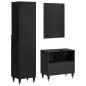 Preview: Badezimmerschrank-Set mit Tür 3 pcs Schwarz Massivholz Mango