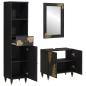 Preview: Badezimmerschrank-Set mit Tür 3 pcs Schwarz Massivholz Mango