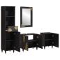 Preview: Badezimmerschrank-Set mit Tür 4 pcs Schwarz Massivholz Mango