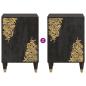 Preview: Badezimmerschrank-Set mit Tür 4 pcs Schwarz Massivholz Mango