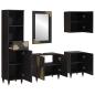 Preview: Badezimmerschrank-Set mit Tür 5 pcs Schwarz Massivholz Mango