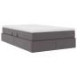 Preview: Aufbewahrungsbett mit Matratze Grau 120 x 200 cm Kunstleder