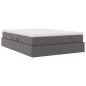 Preview: Aufbewahrungsbett mit Matratze Grau 140 x 200 cm Kunstleder