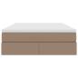 Preview: Aufbewahrungsbett mit Matratze Cappuccino 140 x 200 cm