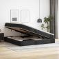 Preview: ARDEBO.de - Aufbewahrungsbett mit Matratze Schwarz 200 x 200 cm Kunstleder