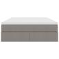 Preview: Aufbewahrungsbett mit Matratze Taupe 140 x 190 cm Polyester