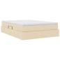 Preview: Aufbewahrungsbett mit Matratze Creme 140 x 200 cm Polyester