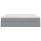 Preview: ARDEBO.de - Aufbewahrungsbett mit Matratze Hellgrau 160 x 200 cm Polyester