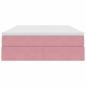 Preview: Aufbewahrungsbett mit Matratze Rosa 140 x 190 cm Samt
