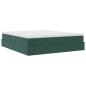 Preview: Aufbewahrungsbett mit Matratze Dunkelgrün 180 x 200 cm Samt