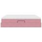 Preview: Aufbewahrungsbett mit Matratze Rosa 200 x 200 cm Samt