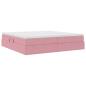 Preview: Aufbewahrungsbett mit Matratze Rosa 200 x 200 cm Samt