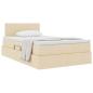 Preview: Aufbewahrungsbett mit Matratze Creme 120 x 200 cm Holzwerkstoff
