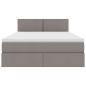 Preview: Aufbewahrungsbett mit Matratze Taupe 140 x 190 cm Holzwerkstoff