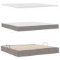 Preview: Aufbewahrungsbett mit Matratze Taupe 200 x 200 cm Holzwerkstoff