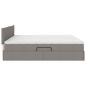 Preview: Aufbewahrungsbett mit Matratze Taupe 200 x 200 cm Holzwerkstoff
