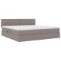 Preview: Aufbewahrungsbett mit Matratze Taupe 200 x 200 cm Samt