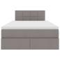 Preview: Aufbewahrungsbett mit Matratze Taupe 120 x 200 cm Holzwerkstoff